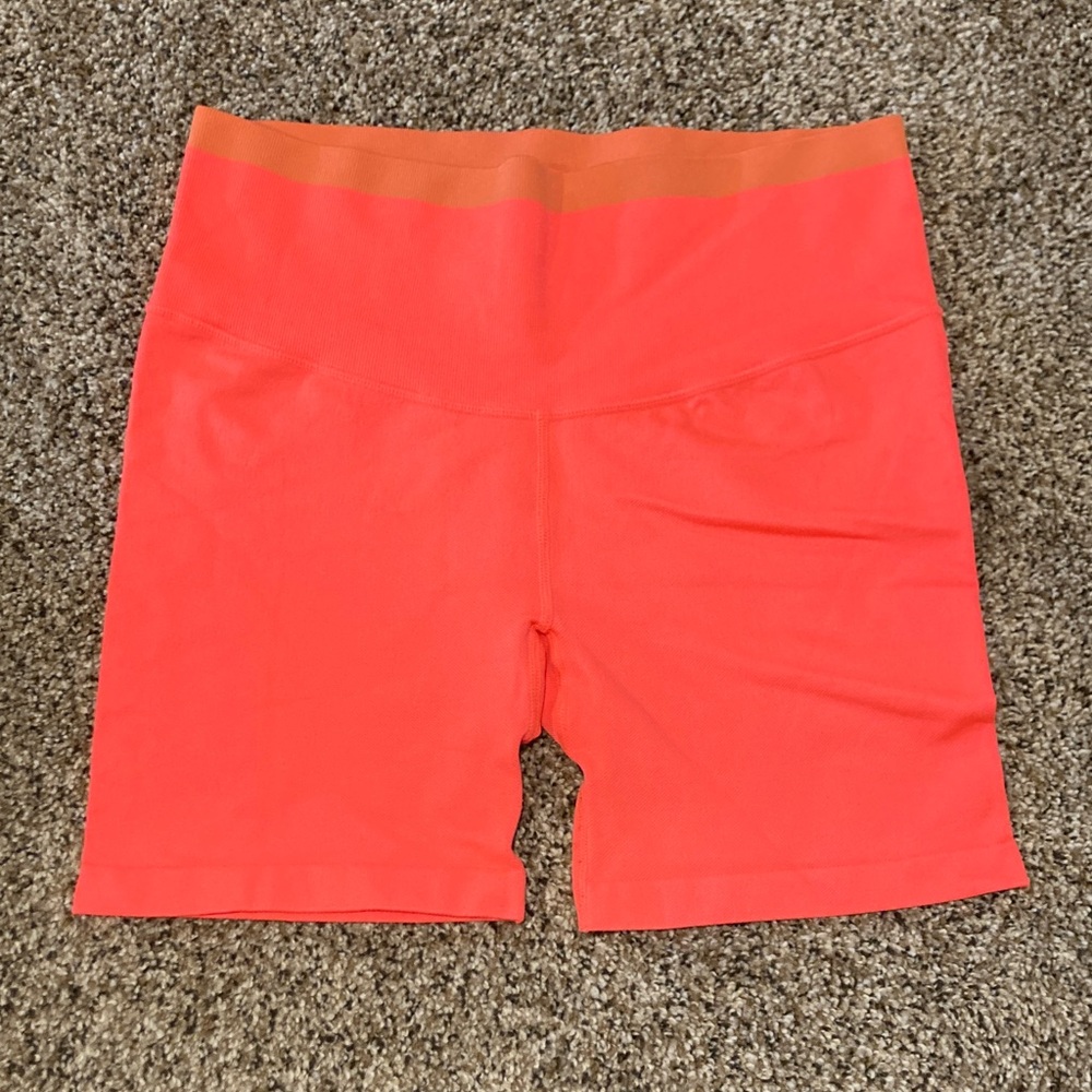 JoyLab Coral Bike Shorts with Orange Waistband